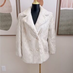 Jacques Saint Laurent Vintage Cozy Plush White Fur Jacket